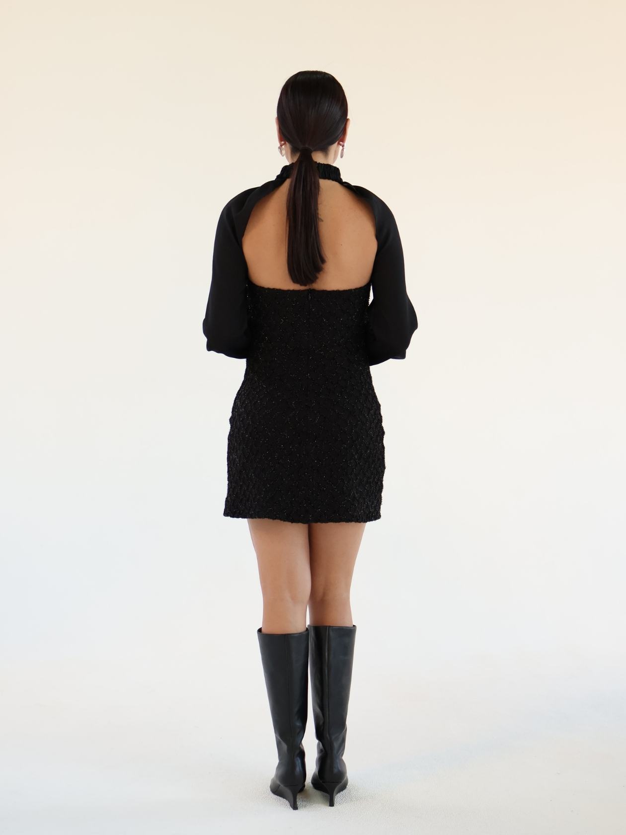 Noir Sparkle Strapless Mini Dress