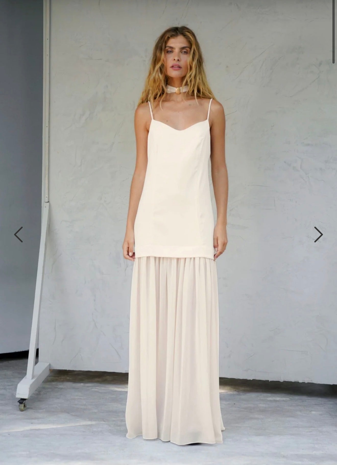 Amara Chantilly open-back maxi resort dress front view