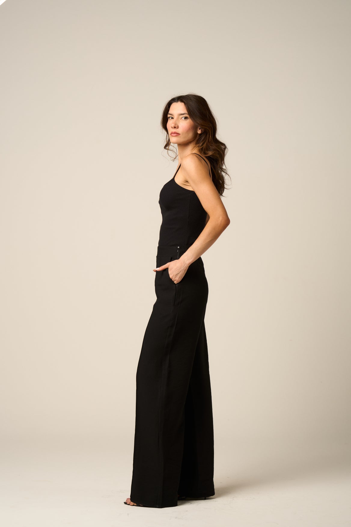 Black Viscose Wide-Leg Pants | Amazônia B2R
