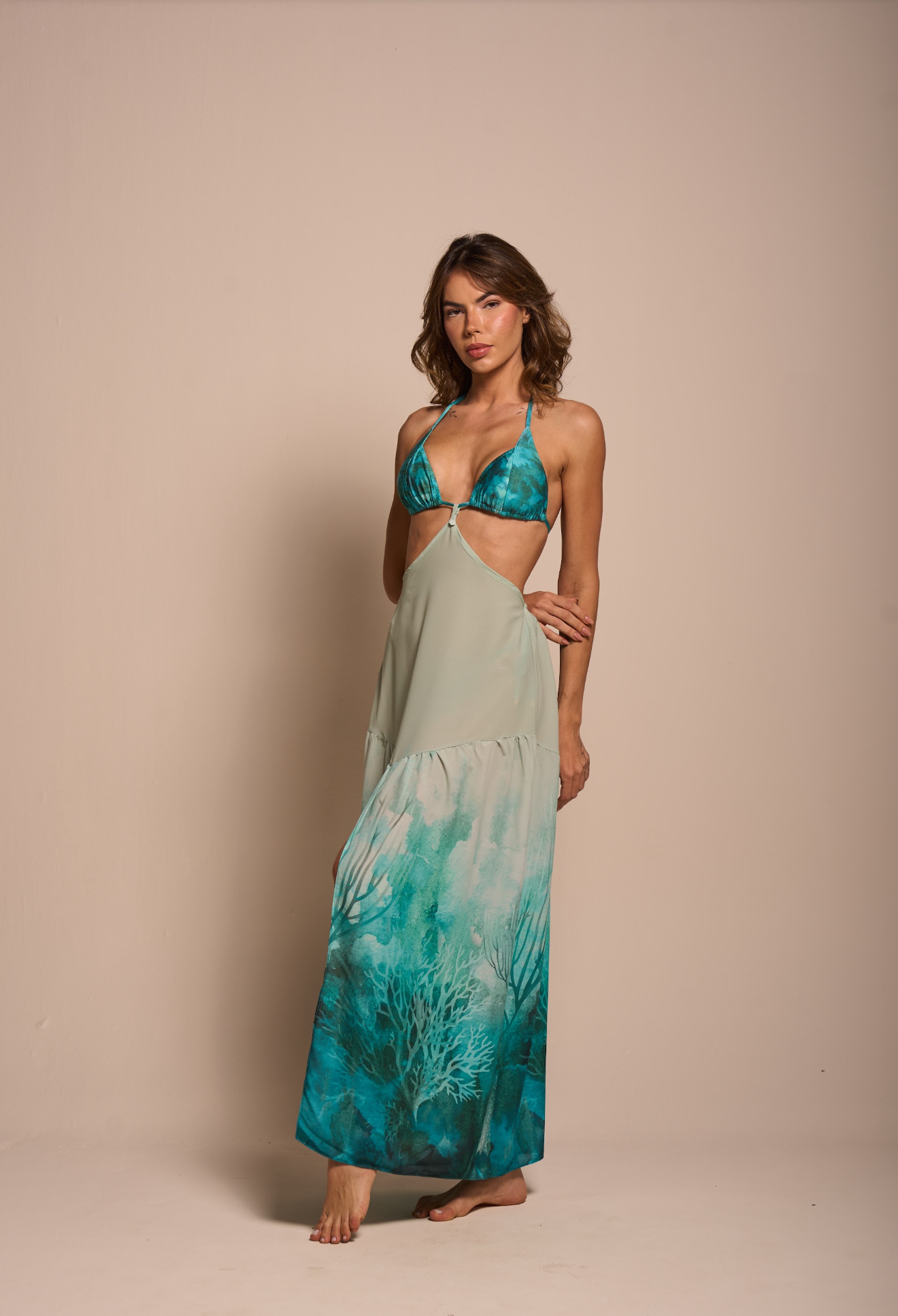 Sea Glass Tie-Side Triangle Bikini Set