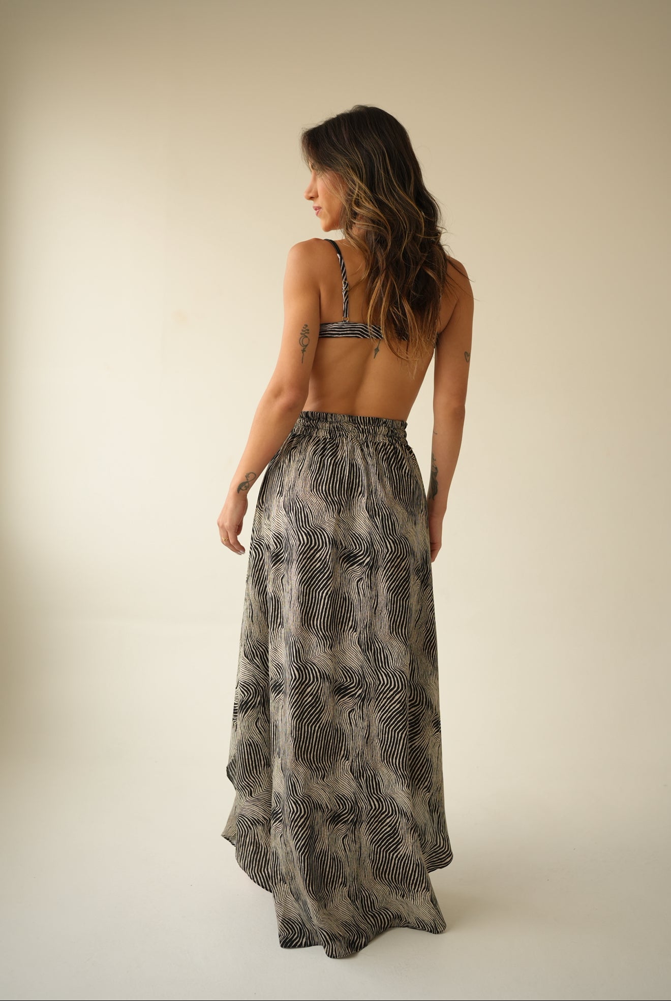 Zebra Print Maxi Skirt with Adjustable Waist | Amazônia B2R