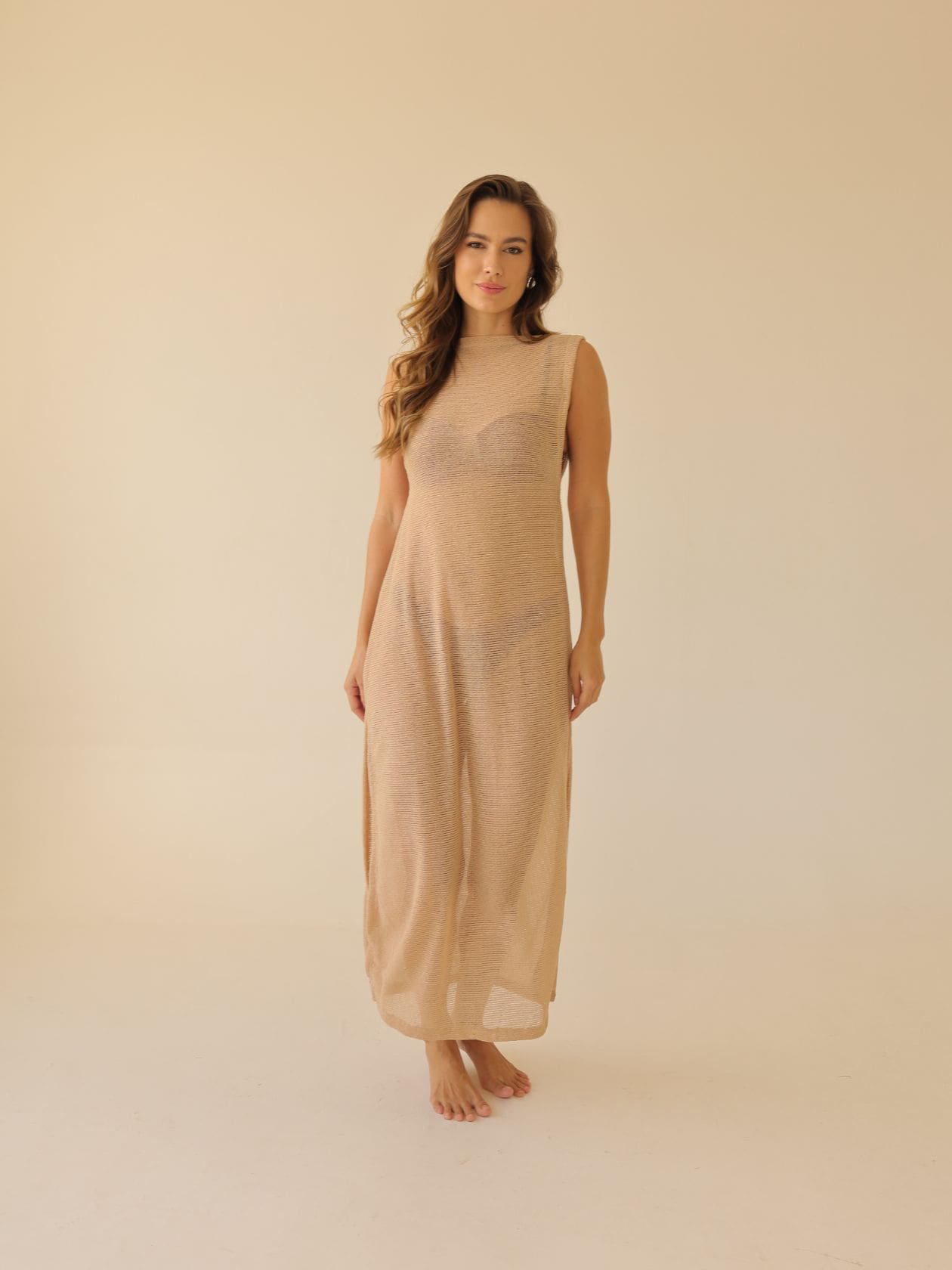 Knit long cover up Beach Dress
