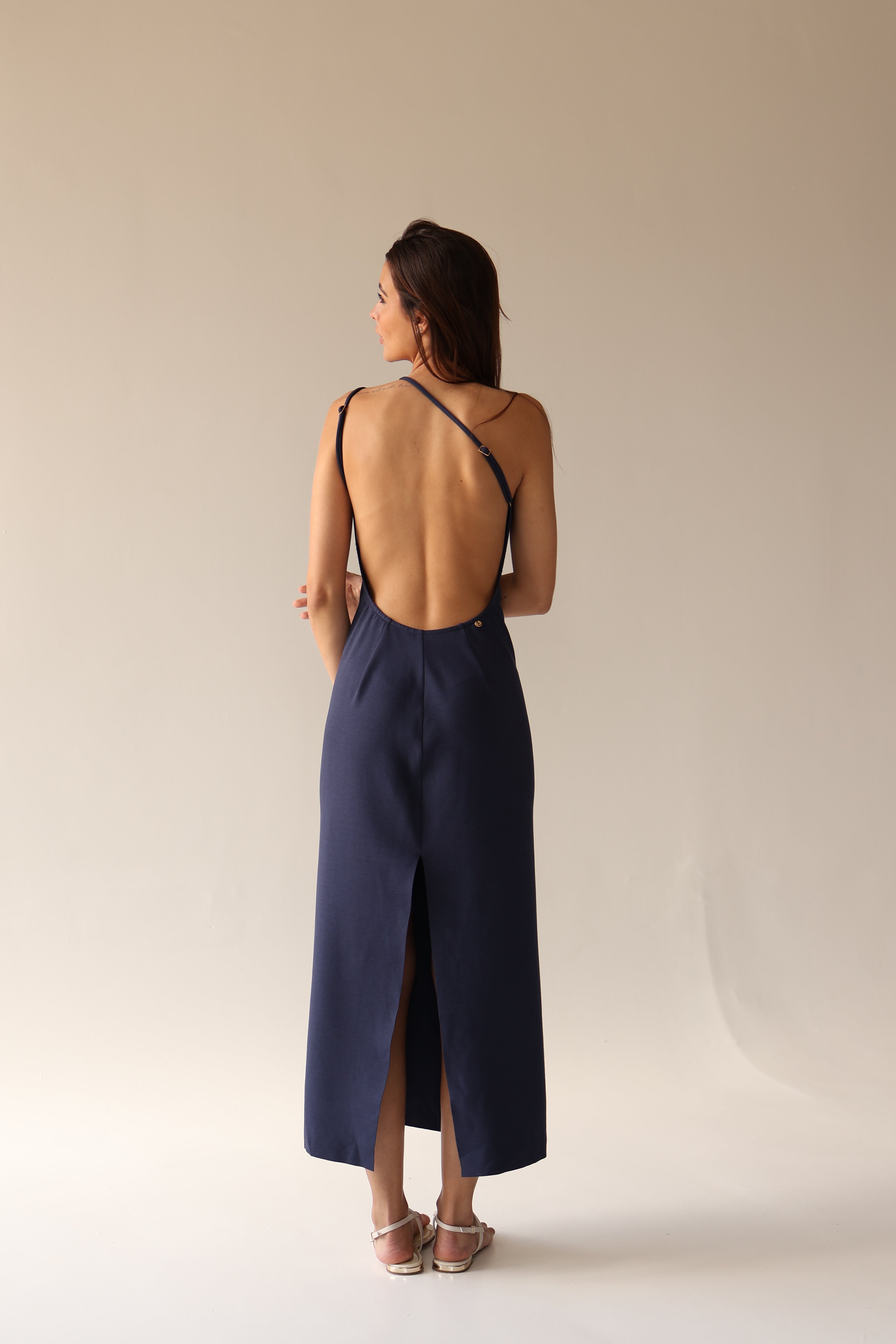 Côte One-Shoulder Open-Back Maxi Dress