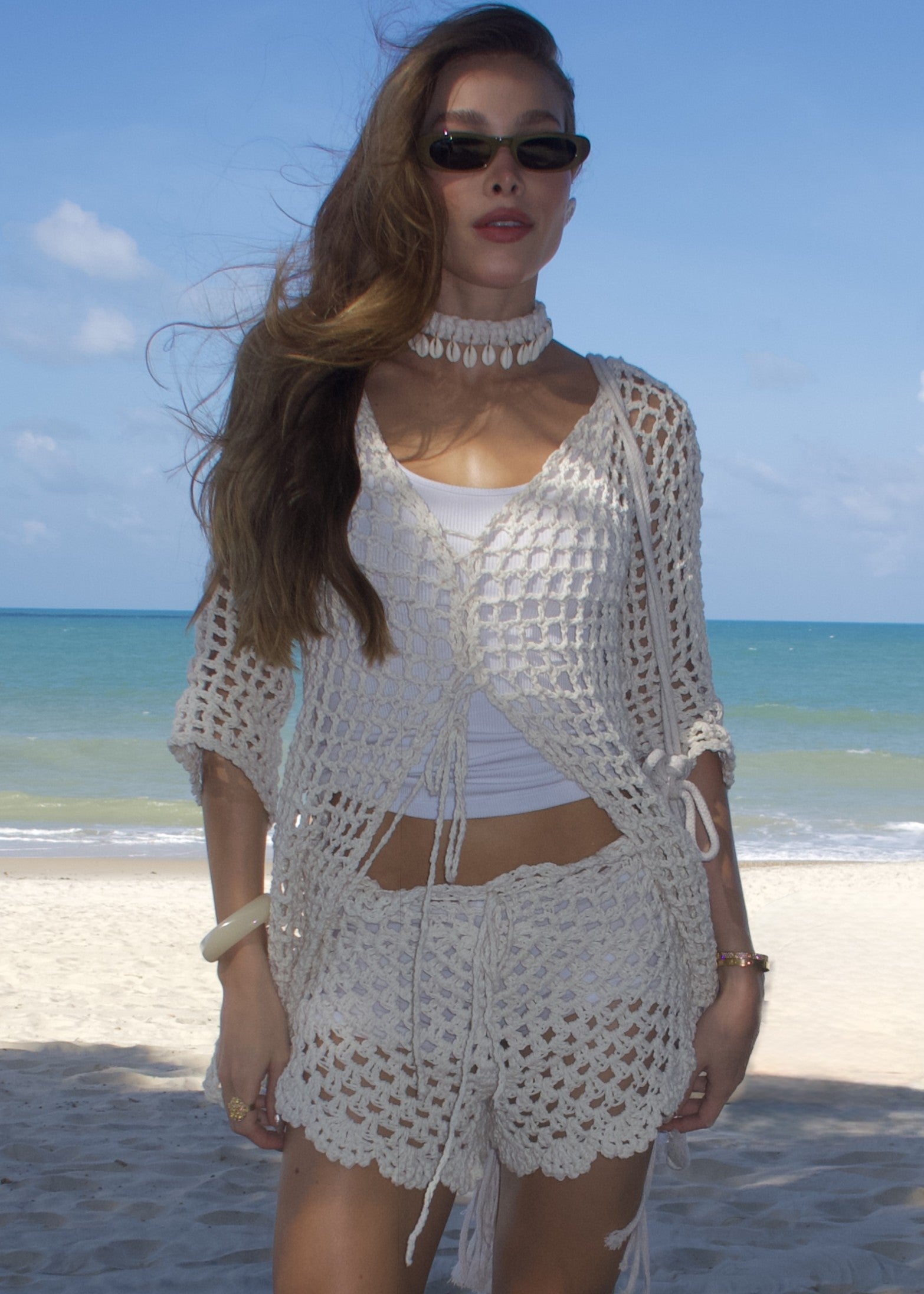 Amazônia B2R Handmade Crochet Beach Shorts – Resort Cover-Up