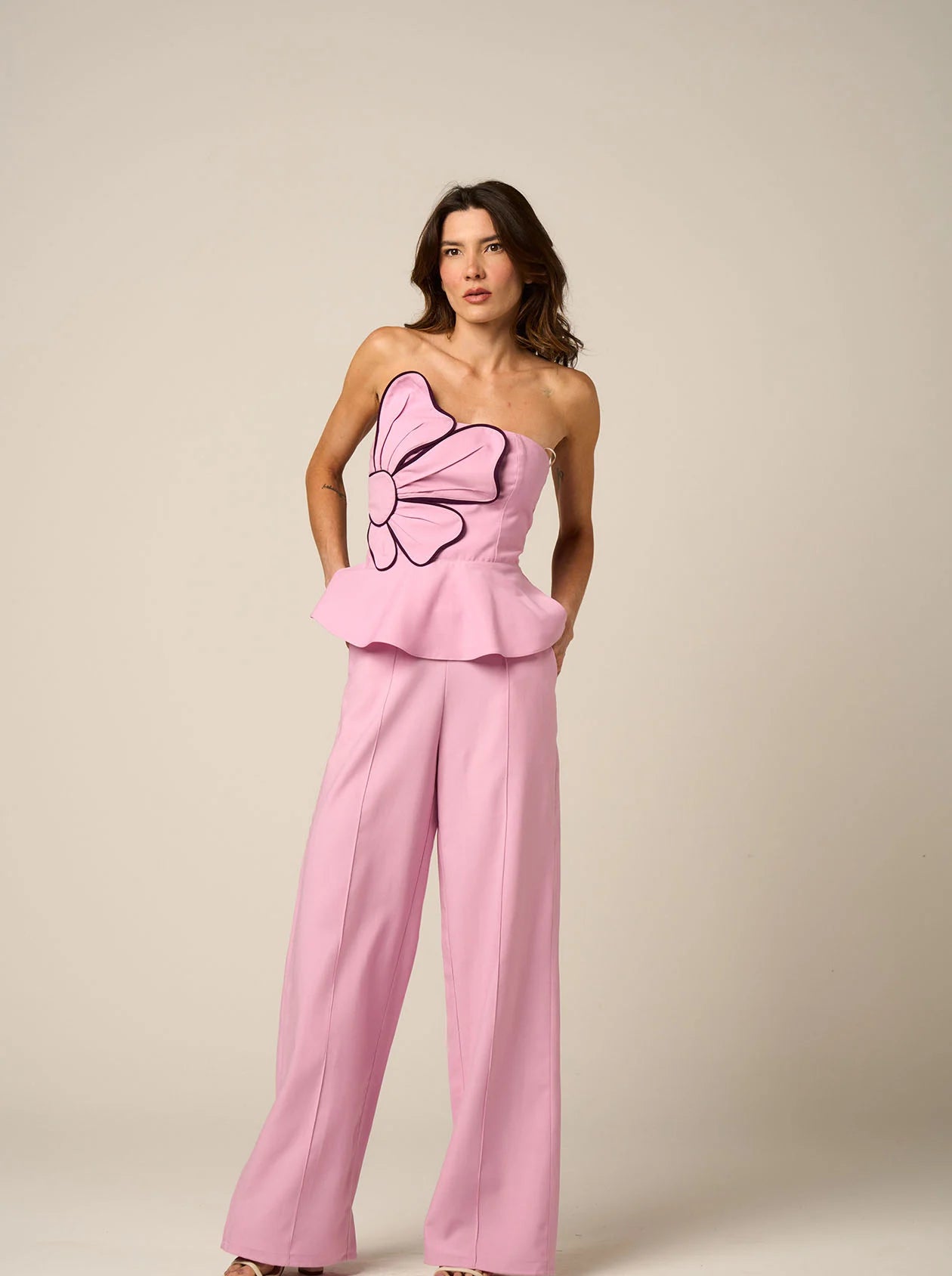 Peony Sculpted Top & Pleated Pants Set – Amazônia B2R