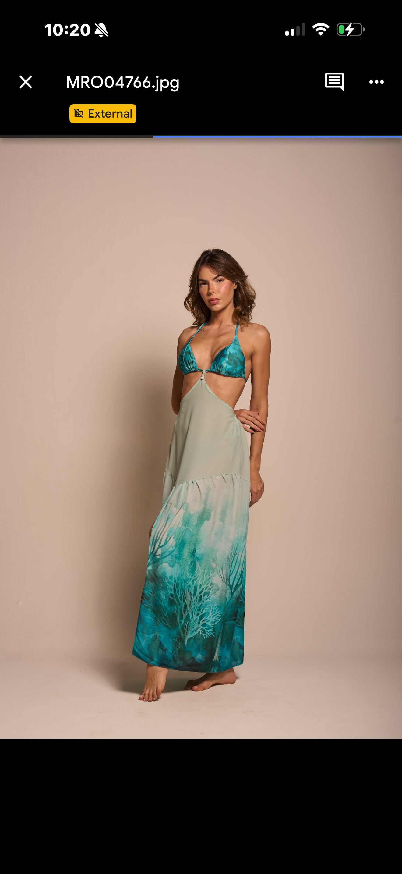 Front view of Sea Glass Coral Maxi Cover-Up Skirt