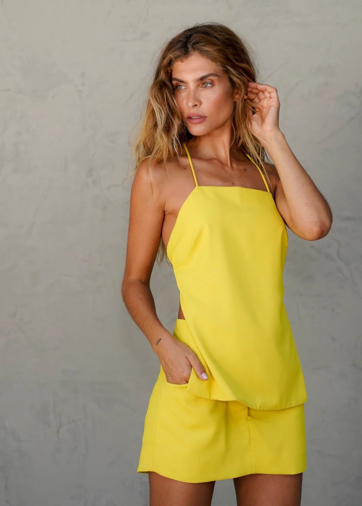 Solara Lime Sorbet straight-neck resort top front view