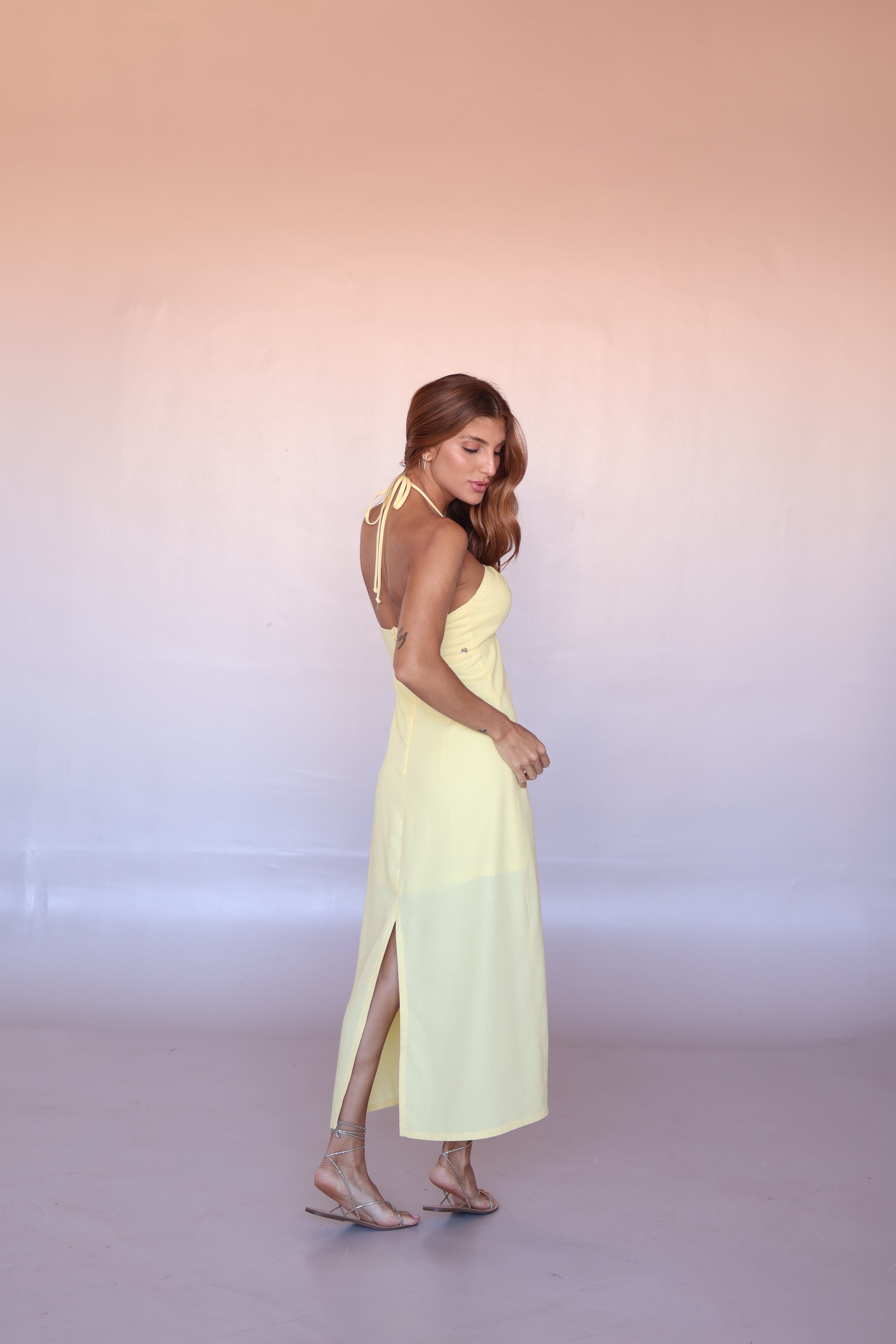 Soleil Linen Blend Maxi Dress – Butter Yellow