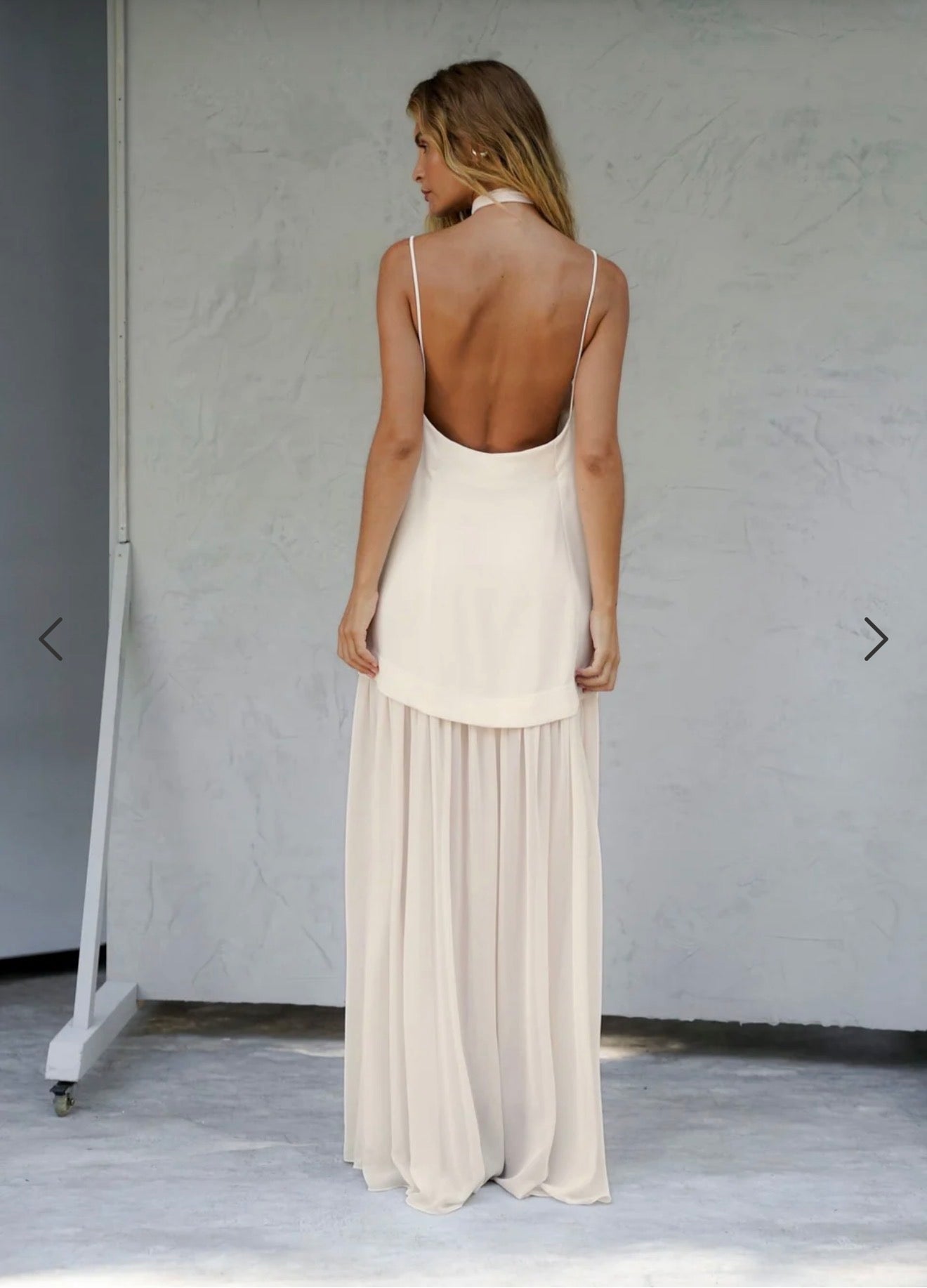 Amara Chantilly maxi dress with low open back rear view