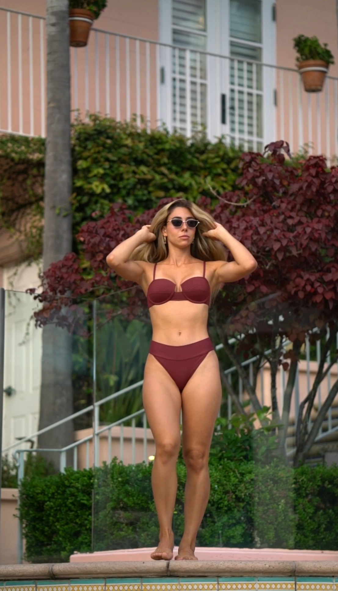 Sophisticated Burgundy Bikini Set