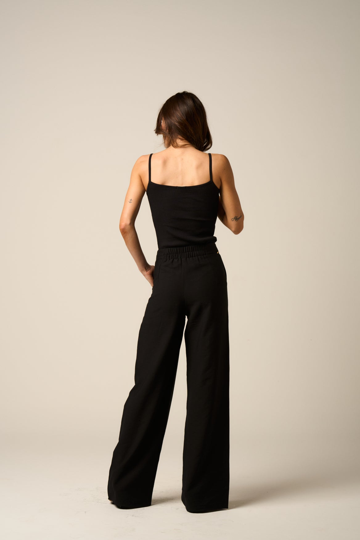 Black Viscose Wide-Leg Pants | Amazônia B2R