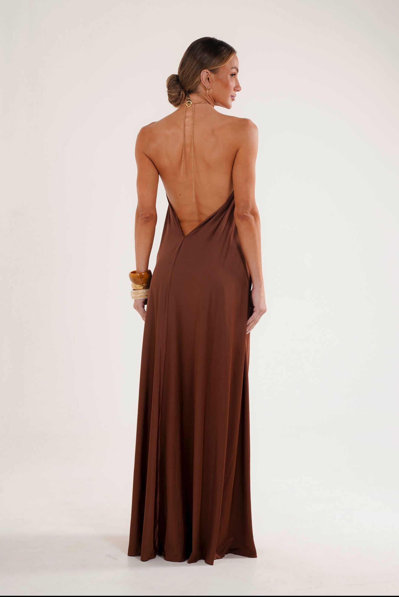 Golden Ring Halter Maxi Dress – Amazônia B2R