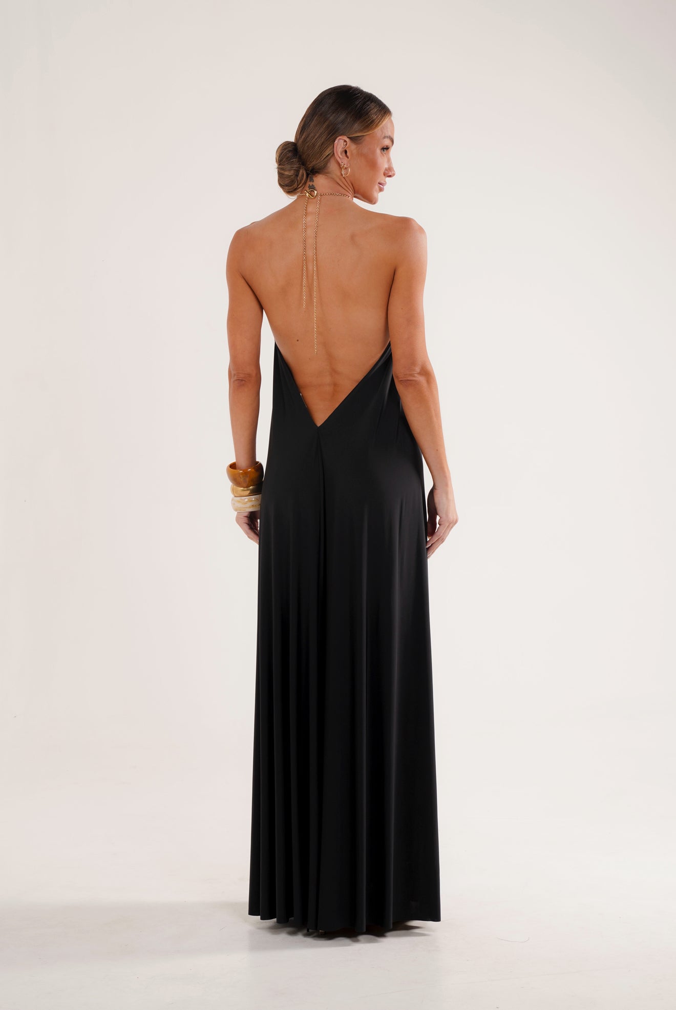 Golden Ring Halter Maxi Dress – Amazônia B2R
