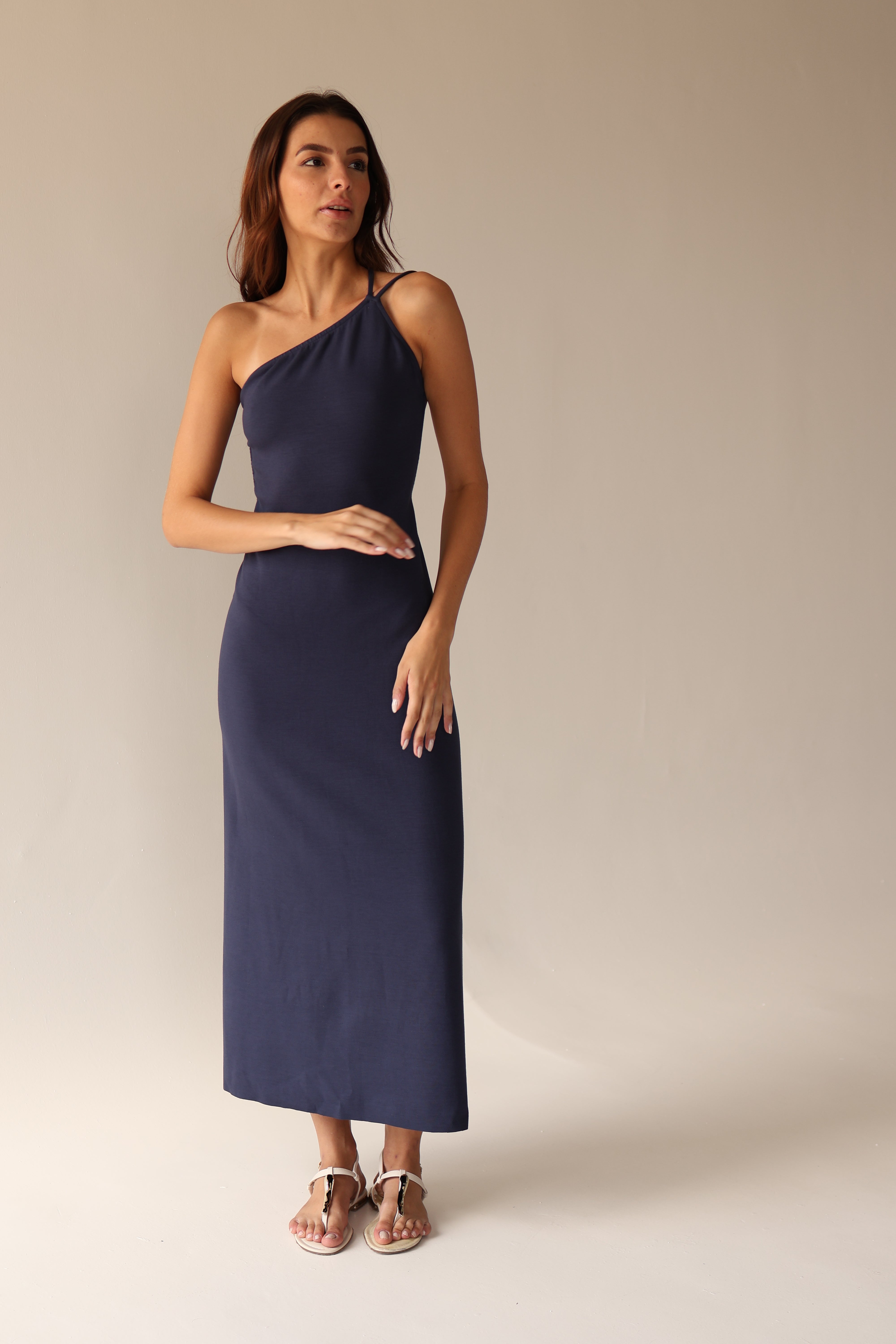 Côte One-Shoulder Open-Back Maxi Dress