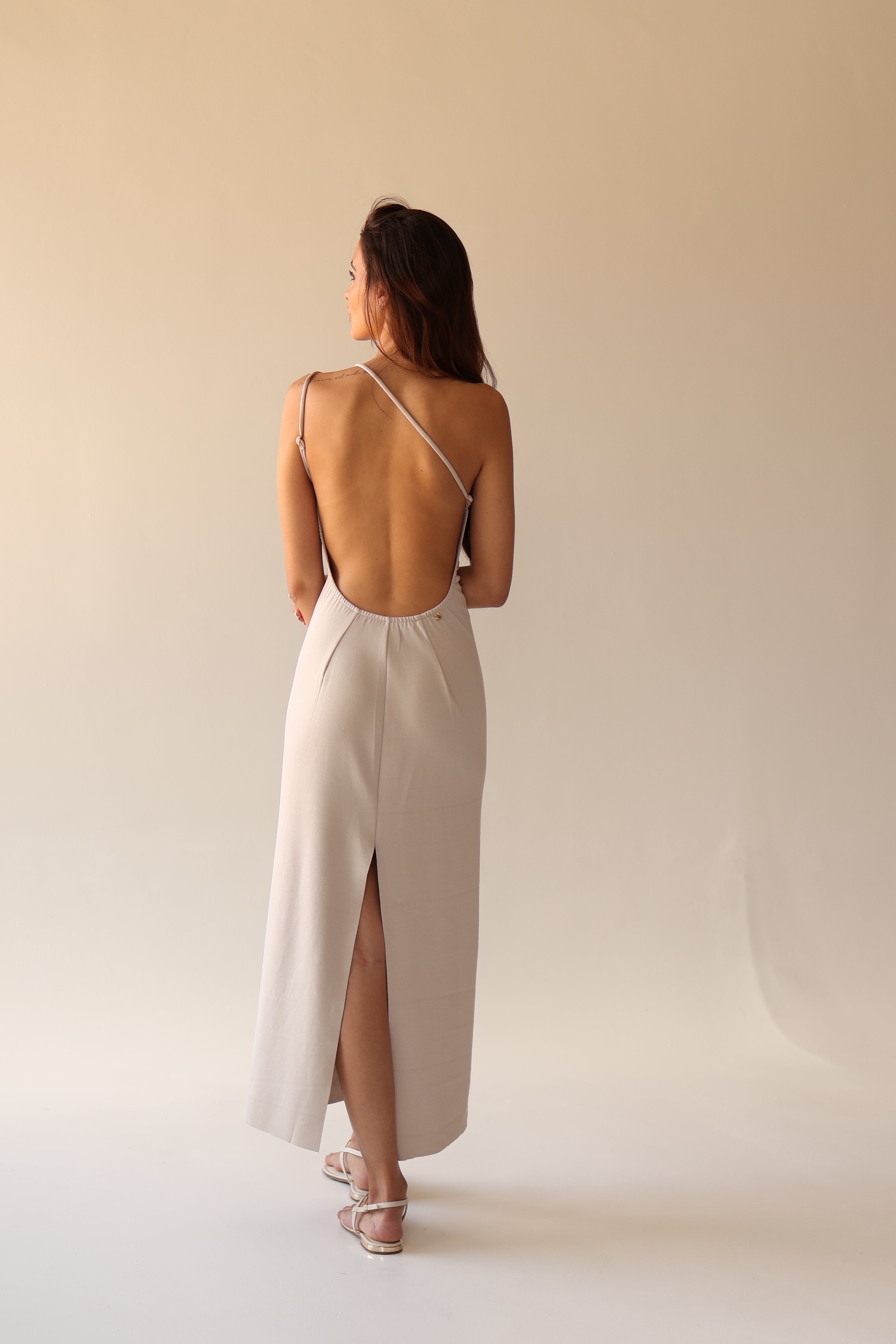 Côte One-Shoulder Open-Back Maxi Dress