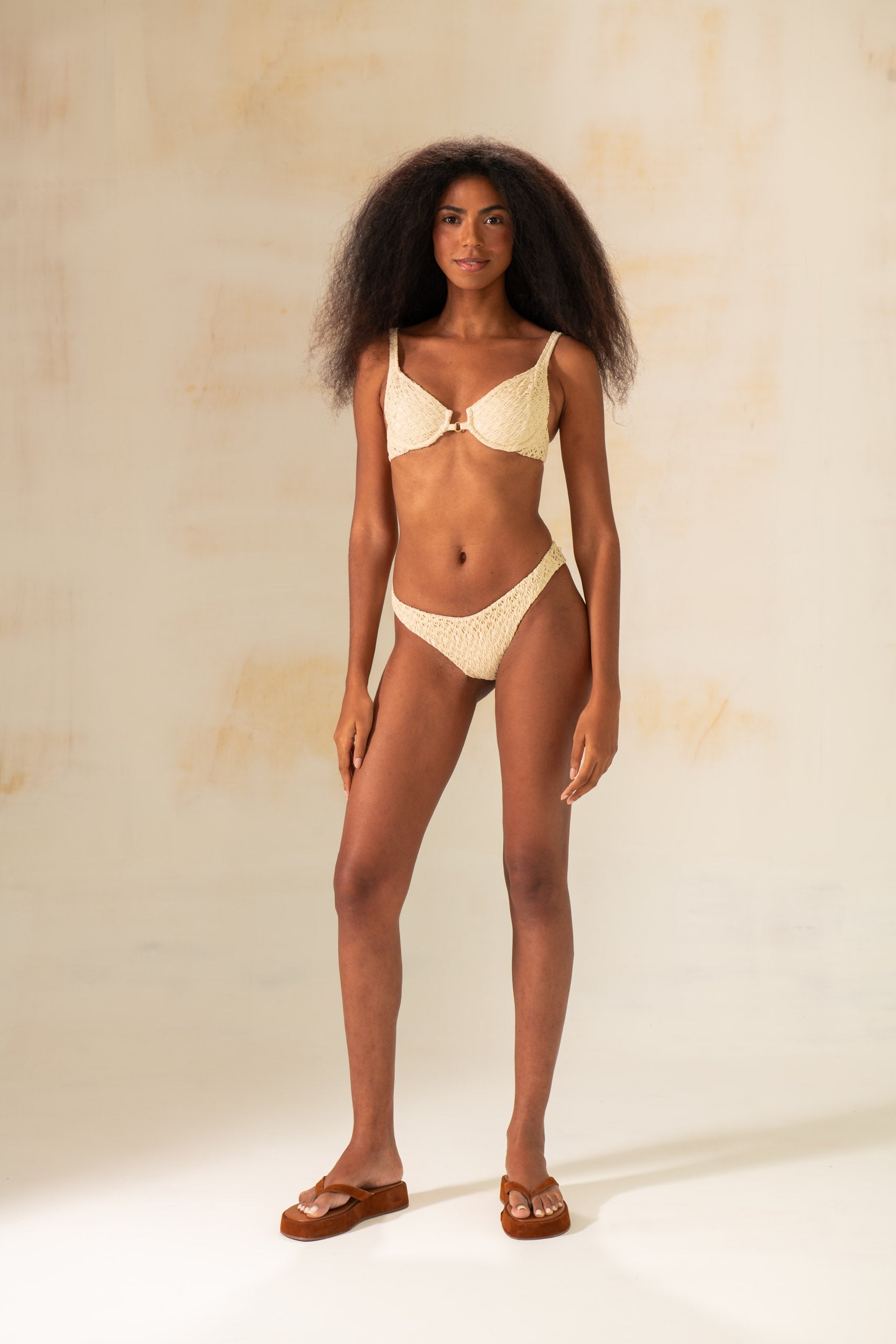 Amazônia B2R Crochet Underwire Bikini Set – Off White & Rust