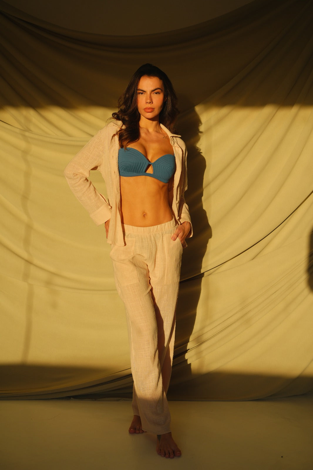 Amazônia B2R Cotton Resort Pants – Blue & Sand