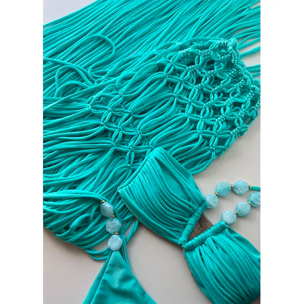 Sky Blue - Macramé skirt