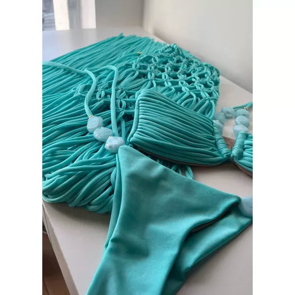 Sky Blue -  Macramé skirt