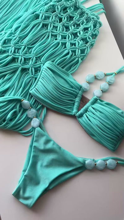 Formentera beaded halter bikini set product video