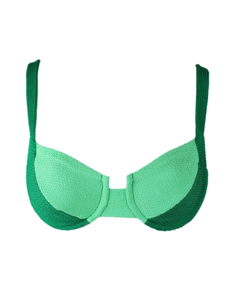 Green Underwire Bikini with Mid-Rise Bottoms - Comfortable and Supportive Swimwear for Women